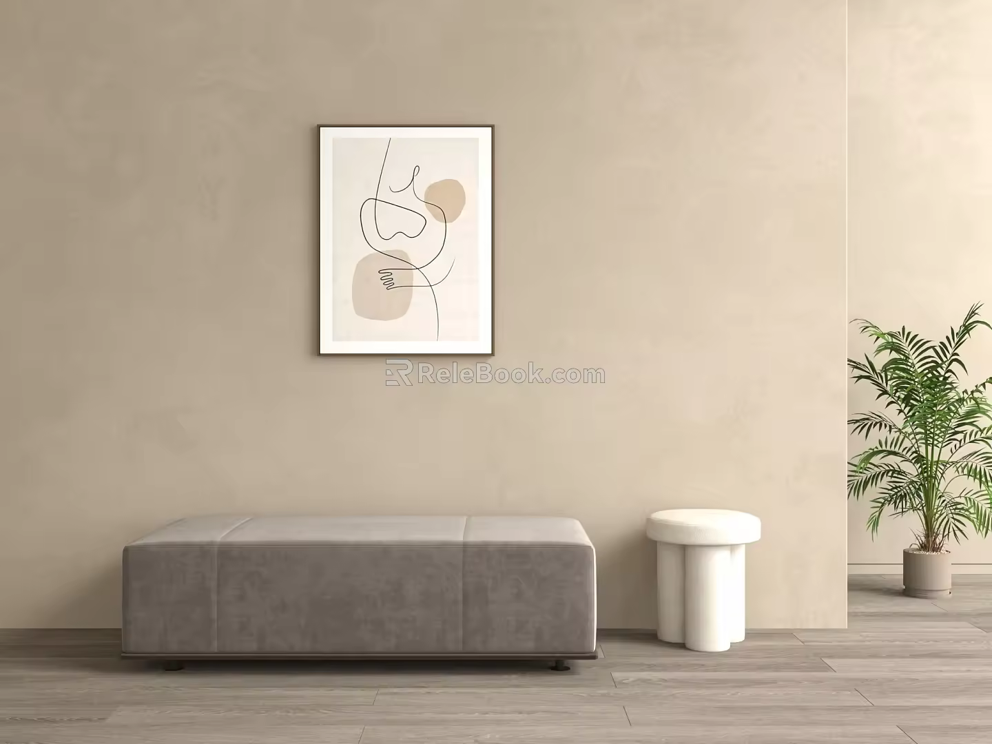 Modern sofa stool 3d model