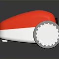Red And White Portable Modern Compact Mobile Computer Device With Wheels 3d model
