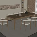 Dining table and chair combination 3d model