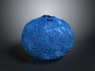 Detailed Lifelike Blue Spherical Blueberry Featuring Textured Surface With Small Protrusions 3d model