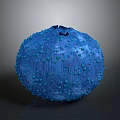 Detailed Lifelike Blue Spherical Blueberry Featuring Textured Surface With Small Protrusions