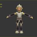 Animated Game Character With White Hair Red Face Purple White Outfit Clawed Feet Design