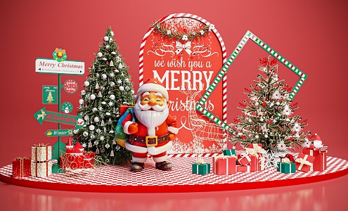 Modern Beauty Chen Christmas Beauty Chen Santa Claus Christmas Tree Shopping Mall Beauty Chen Holiday Beauty Chen 3d model