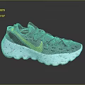 Nike Sports Shoes With Grey Knit Upper Yellow Accents And White Speckled Sole Crisscross Laces