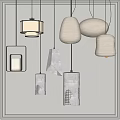 New Chinese Chandelier Combination 3d model