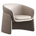 Modern Single Chair With Gray Fabric Upholstery And Dark Armrest Base
