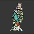 Colorful Bird Decorative Ornament Featuring Tree Shaped Structure Flowers and Beads