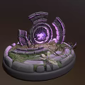 Mystical Portal Structure With Purple Glow Stone Arch And Vines On Base Design