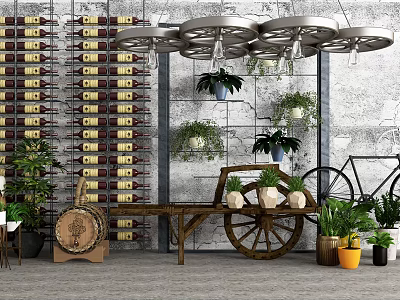 Modern potted potted plant decoration plant combination 3d model