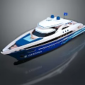 Modern Blue And White Yacht With Candino Branding