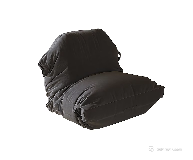 Black Cozy Bean Bag Chair With Soft Fabric Ideal For Living Room Relaxation 3d model 