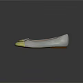 Diane Women's Flat Shoes White and Yellow Round Toe with Smooth Upper and Brown Sole