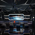 High Tech KTV Room With Geometric Ceiling And Marble Flooring 3d model