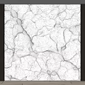 White Cracked Stone Background Wall With Illuminated Edges And Dark Wood Panels