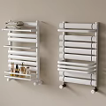 White Radiators With Towel Rack And Shelf For Bathroom Beige Wall Interior