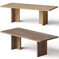 Functional Wooden Tables With Simple Design Straight Legs In Light Dark Wood Tones