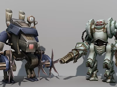 Modern game character robot 3d model
