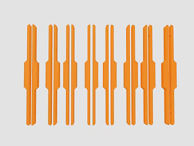 Sleek Modern Orange Door Handles Neatly Arranged In Multiple Units For Home Use 3d model Sleek Modern Orange Door Handles Neatly Arranged In Multiple Units For Home Use 3d model