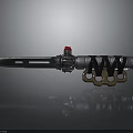 Tactical Metal Weapon With Sharp Knife Blade Knuckle Handle And Red Accent