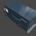 Dark Blue Amazon Prime Delivery Van With Brand Logo And Service Exterior