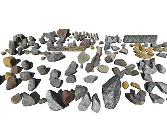 Modern Stone Combination 3d model