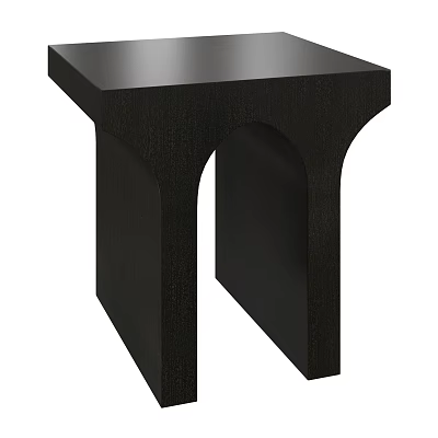 Black Modern Side Table With Arched Legs And Sleek Minimalist Design 3d model
