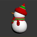 Festive Snowman Doll With Red Hat Green Stripes Red Scarf Red Mittens And White Body