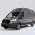 Gray Panel Van Exterior With Side View And Aerodynamic Body Design 3d model