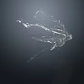 Transparent Water Splash Capturing Fluid Motion in Dynamic Shape Against Dark Background