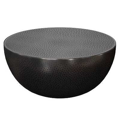 Modern Black Round Dining Table With Textured Surface And Sleek Contemporary Design 3d model