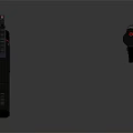 Futuristic Sci Fi Weapon Design With Black Body And Red Accent Details