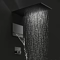 Modern Shower Faucet with Rainfall Water Flow and Sleek Control Panel in Bathroom