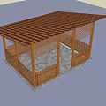 Modern Wooden Pavilion With Solar Panel Roof And Lattice Fence Structure