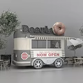 Bonuts Functional Food Truck With Giant Donut Sign Now Open And Outdoor Seating