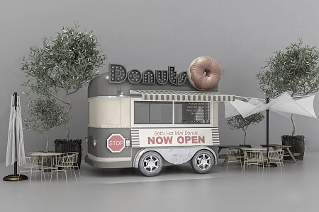 Modern sales truck net red fast food truck 3d model