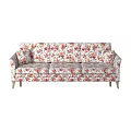 Classic Multi Seat Sofa With Floral Pattern Upholstery And Soft Cushions 3d model