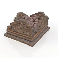 Modern Indoor Decorative Brick Structure With Stacked Layers And Top Stones