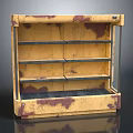 Vintage Metal Shelving Unit with Rustic Peeling Paint and Multiple Storage Shelves Industrial Style