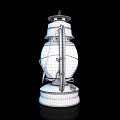 Vintage Metallic Candle Lantern With Glass Shade And Handle Design
