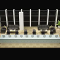 Front Desk Reception Area With Long Reception Desk Office Chairs Sofa And Indoor Plant