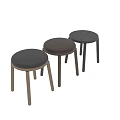 Modern Stools With Wooden Legs Round Seats And Multiple Color Options For Home