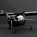 Old Worn Blue And White Propeller Airplane Exterior Design Details