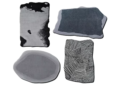 Shaped Rugs with Modern Designs Different Patterns and Various Shapes 3d model