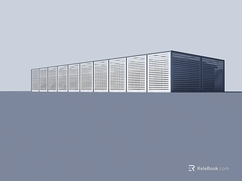 Modern Large Scale Industrial Equipment with Modular Ventilated Panels and Metallic Structure 3d model