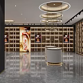 Modern Liquor Store Interior Design With Wine Racks Display Cabinets And Chandeliers