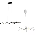 Modern Branch Chandelier with Multiple Round Lights and Sleek Artistic Design