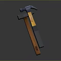 Sturdy Hammers With Wooden And Yellow Black Handles For Workshop Tools