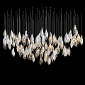 Elegant Modern Chandelier With Teardrop Shaped Crystal Pendants Hanging Light Design