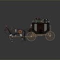 European-style carriage, luxury carriage, four-wheeled carriage 3d model