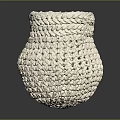 White Handmade Woven Vase With Intricate Textured Design And Decorative Style